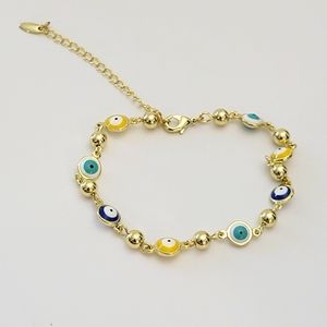 Gold Evil Eyes Bracelet